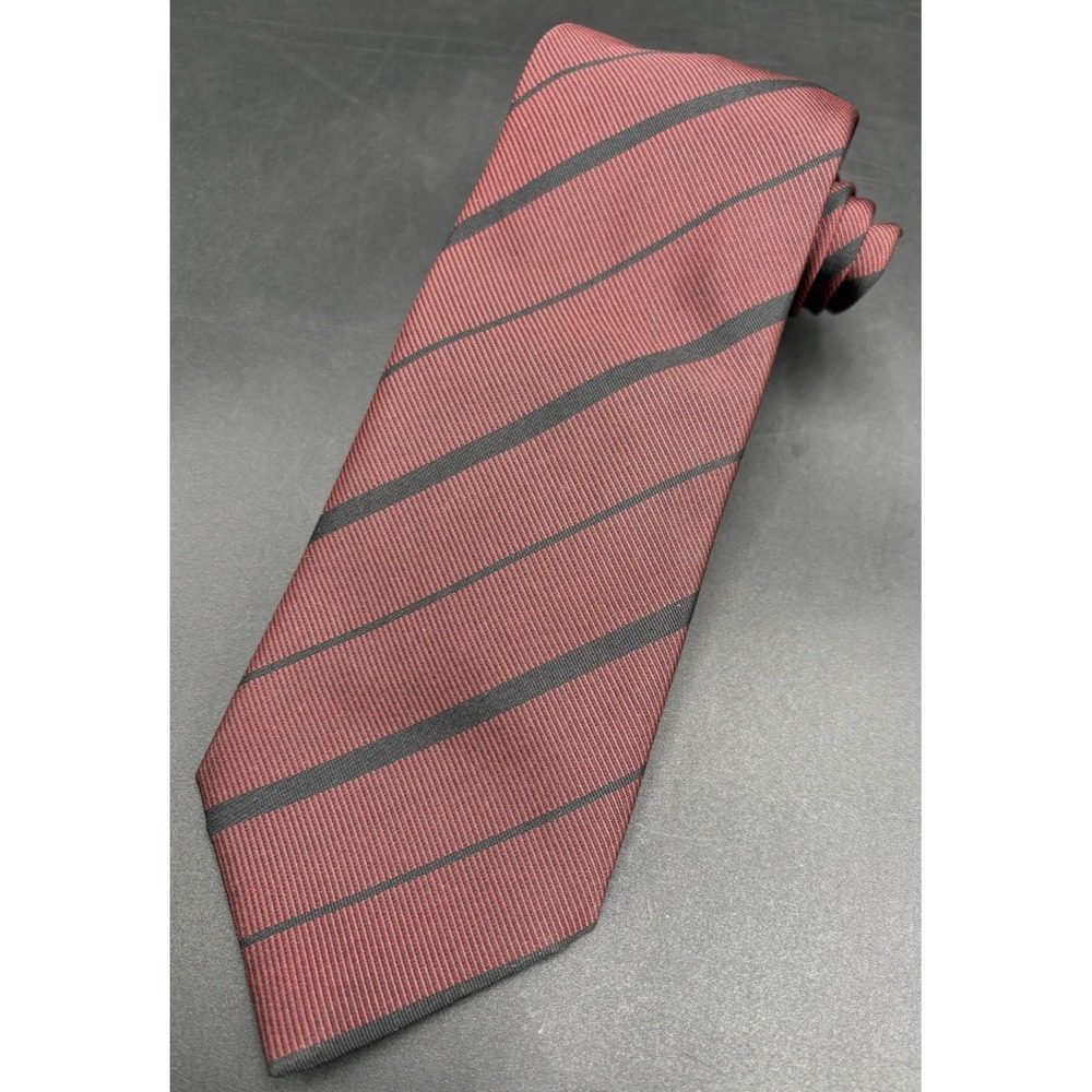 Brioni Men's REPP Tie Burgundy Wine 100% Silk Diagonal Stripe Italy Luxury GUC